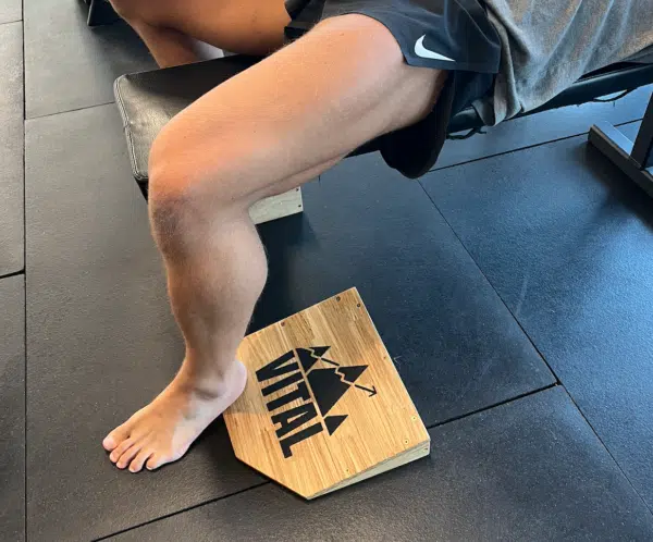 bamboo slant board bench press heel lift