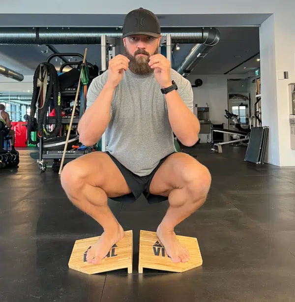 bamboo slant board squat heel lift