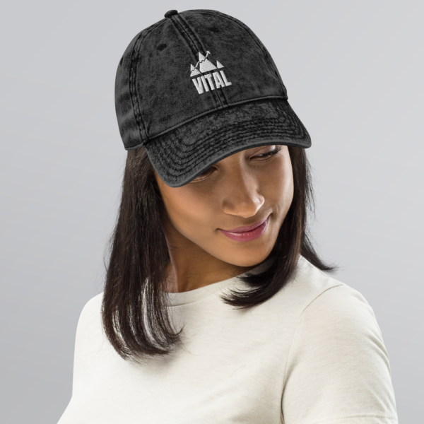 vital vintage dad hat black cap